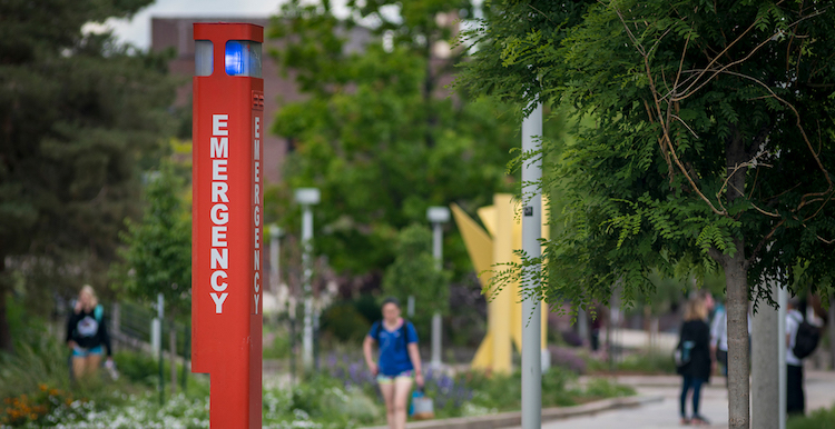 Emergency station outdoor on campus