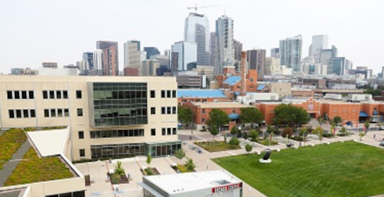 Overhead view of campus from AES Building rooftop.