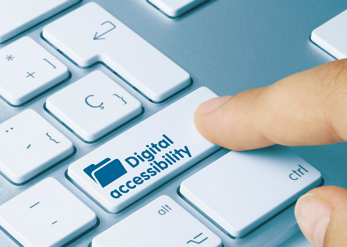 Digital accessibility keyboard illustration.