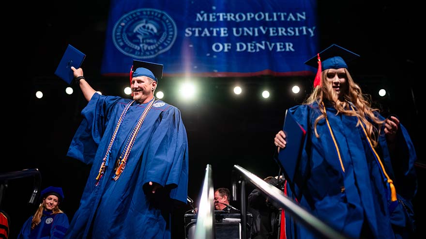 Graduates at the MSU Denver afternoon commencement ceremony