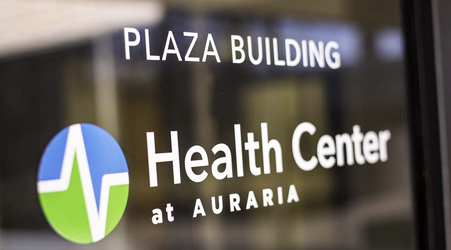 Entrance of the Health Center located in the Plaza Building on the Auraria campus