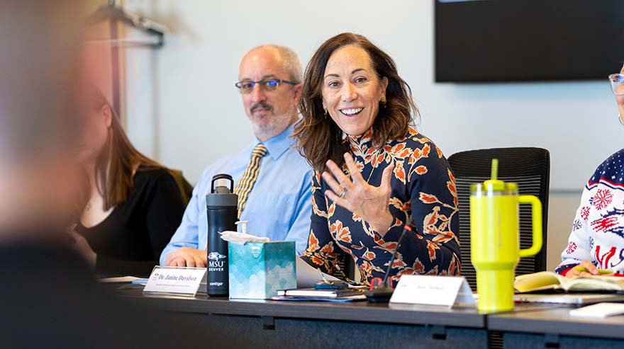 MSU Denver President, Janine Davidson at the President’s Cabinet Meeting