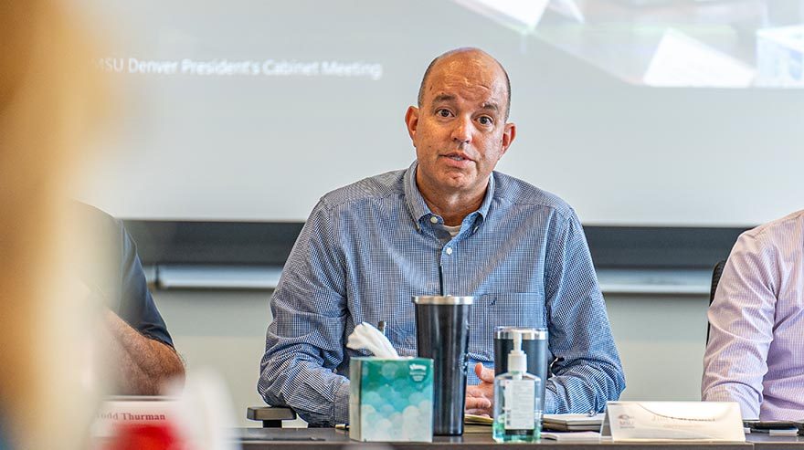 Jim Carpenter at a President's Cabinet meeting