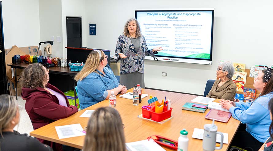 Dr. Dorothy Shapland teaches principles of Appropriate and Inappropriate Practice in early childhood education