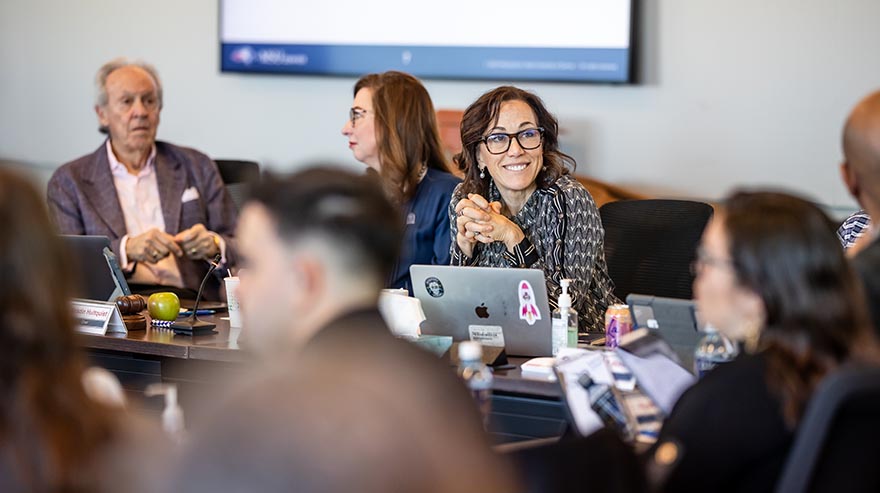 President Janine Davidson, Ph.D., at the Board of Trustees meeting