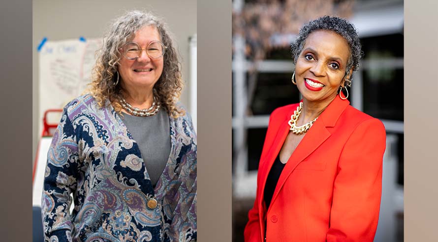 Professors Dorothy Shapland, Ed.D., left, and Rosemarie Allen, Ed.D.