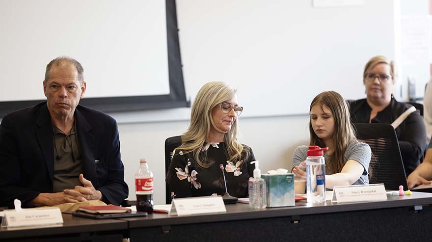 AVP of Human Resources Stacy Dvergstal with her daughter during President's Cabinet on Bring a Child to Work Day