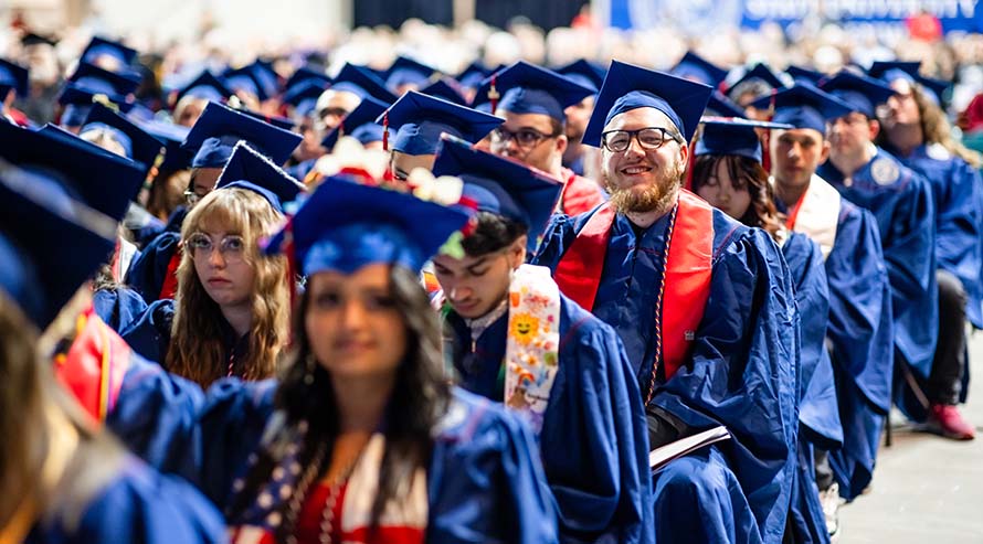 Smiling graduates