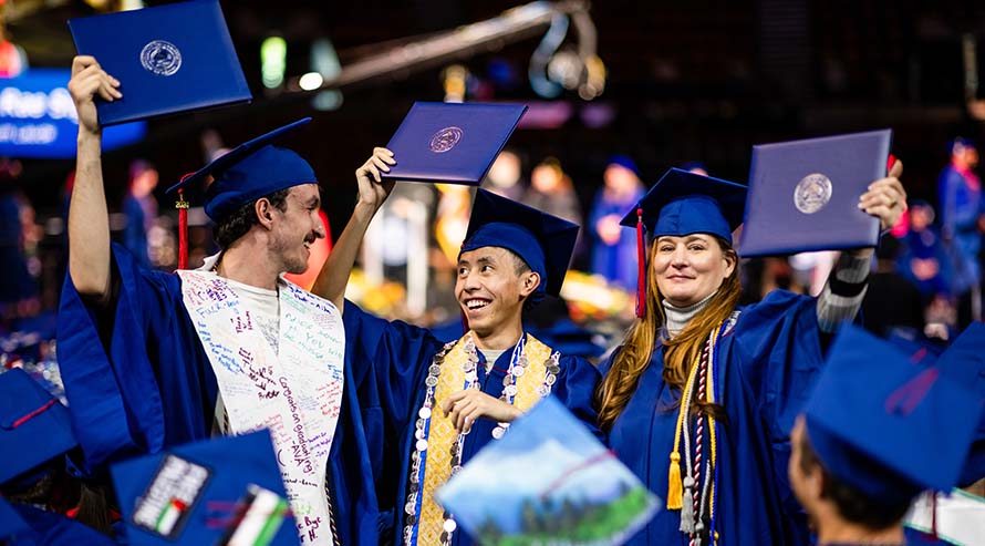 Smiling graduates