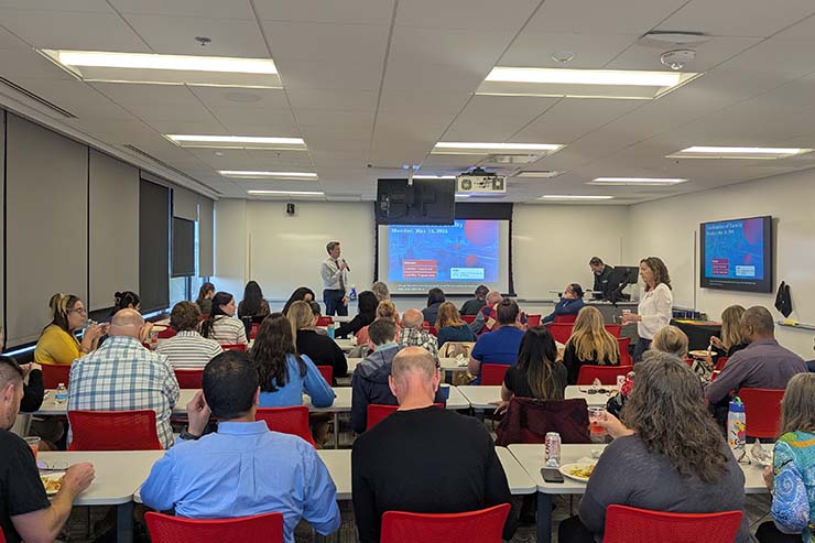 A professor gives a presentation at the CTLD Celebration of Faculty