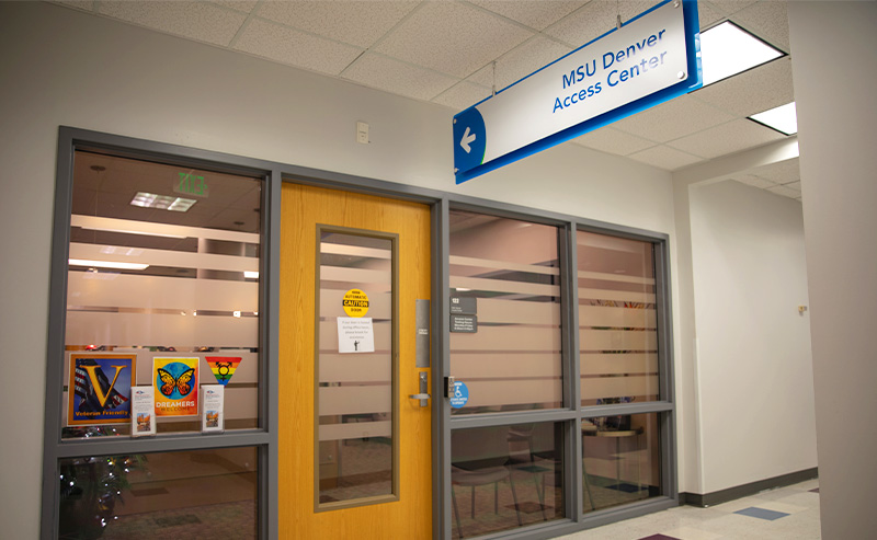 Exterior view of the MSU Denver Access Center in the Plaza Building