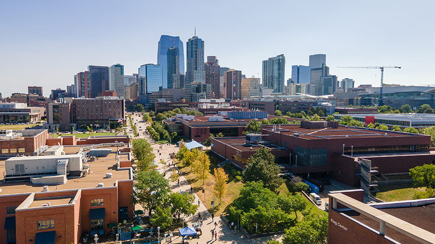 Aerial view of Auraria campus