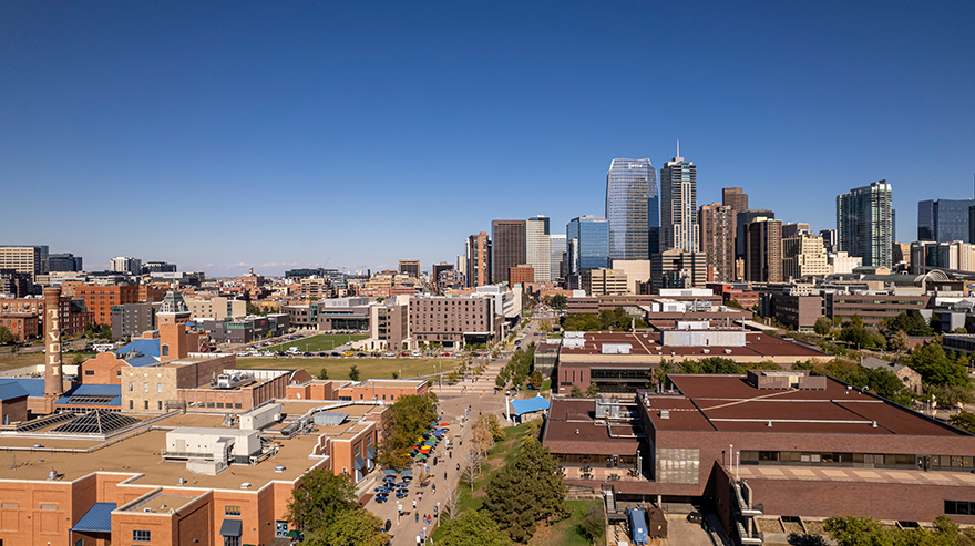 Aerial shot of MSU Denver campus