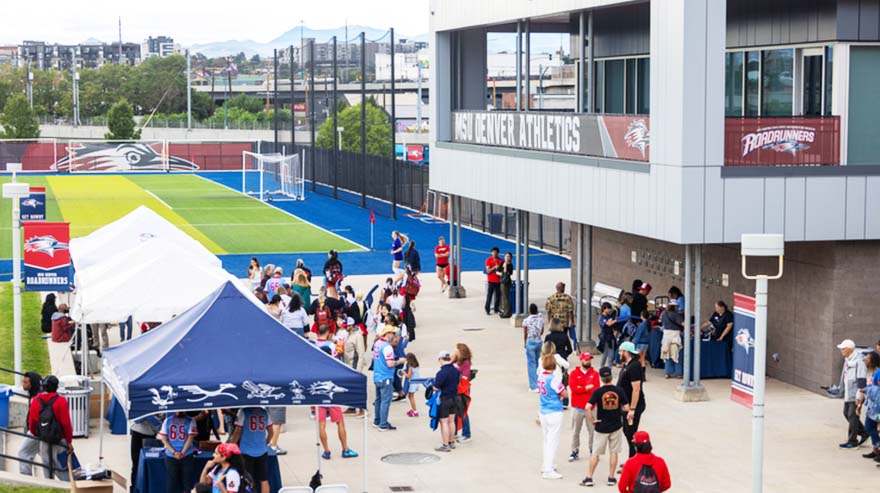 The MSU Denver community celebrates at the annual Homecoming tailgate at the Regency Athletic Complex